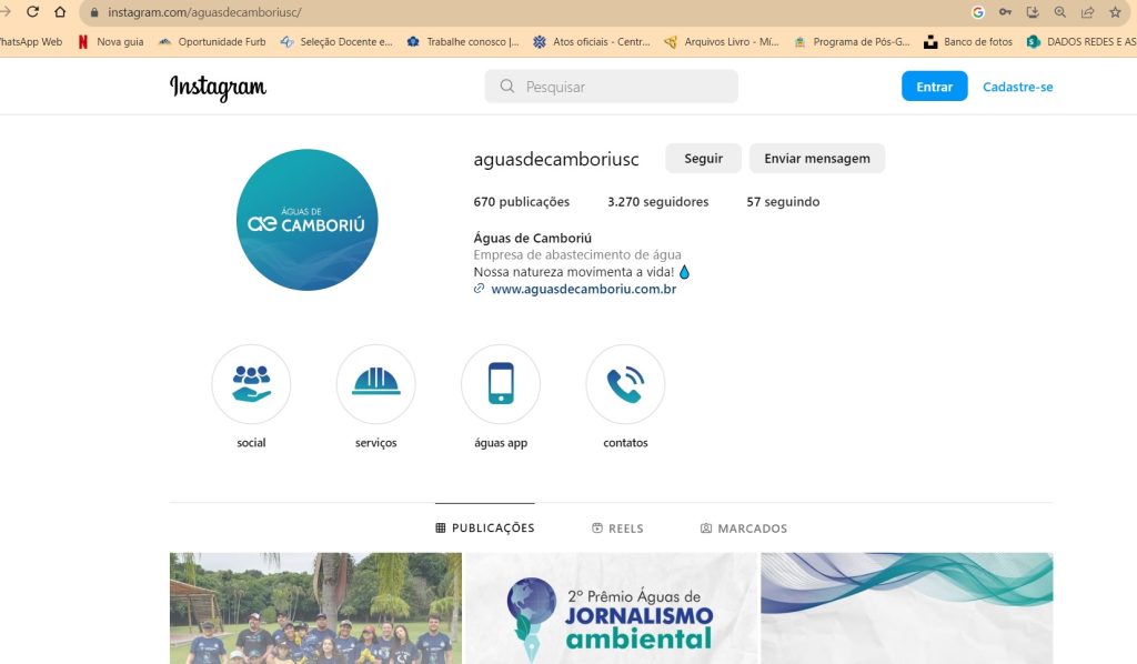 Siga a Águas de Camboriú no Facebook e Instagram